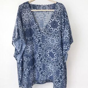 H&M Blue Floral Swim Coverup M/L